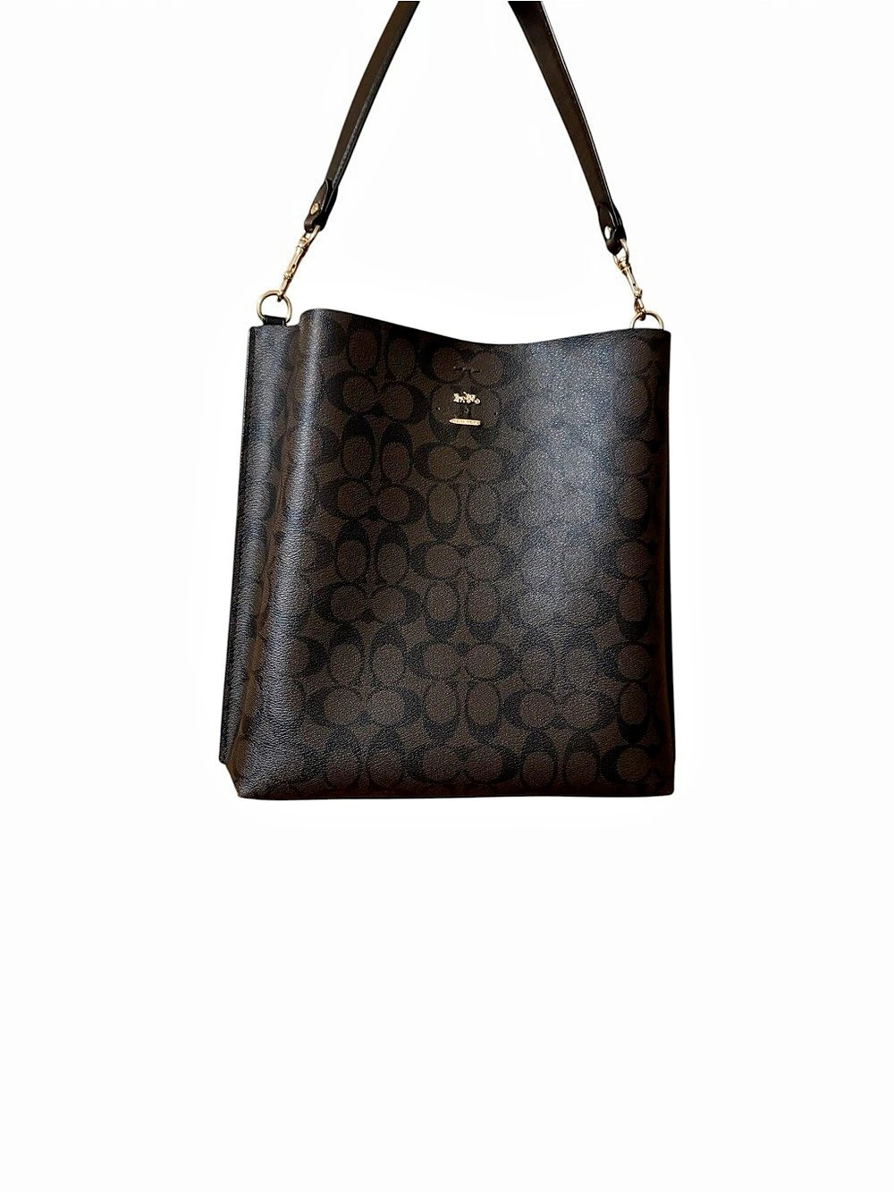 Coach Small Town Bucket Bag In Signature Canvas Brown & Black